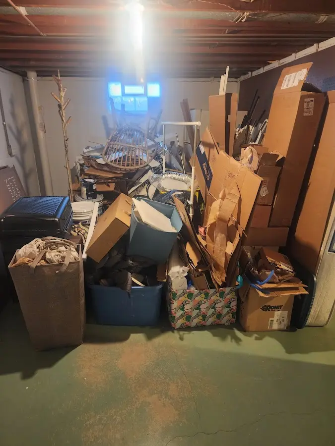 Roll-off dumpster container at job site for 15 Yard Dumpster Rental in Darien